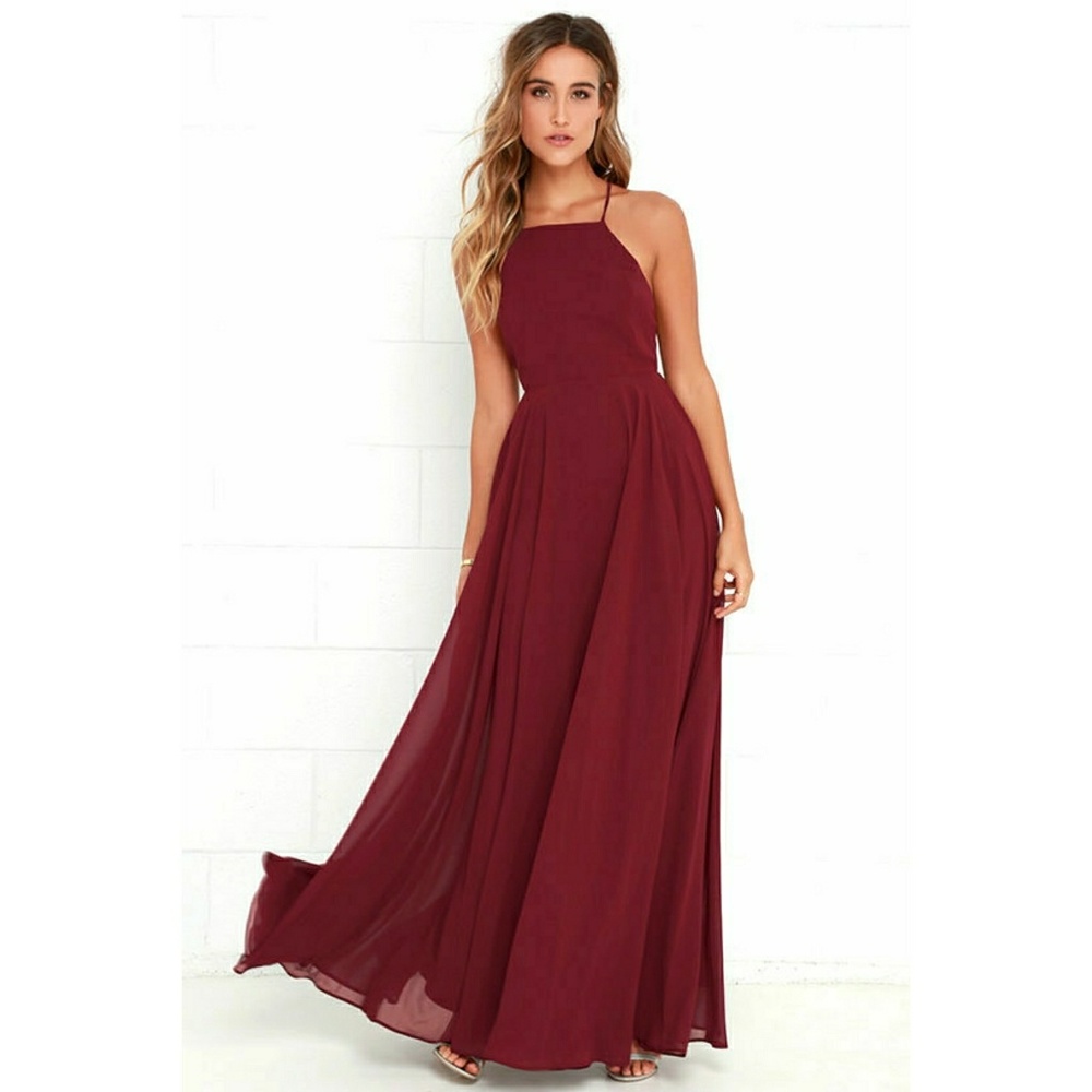Wine Red Maxi Dress